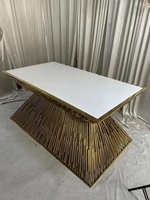 Table à gâteau en acrylique avec dessus miroir avec base en boîte blanche