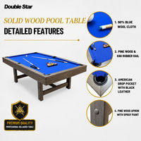 Table de billard en bois massif 8/9 pieds avec système de retour de balles, style rustique, type chevalet, qualité tournoi américaine pour la maison, le club ou la salle de jeux