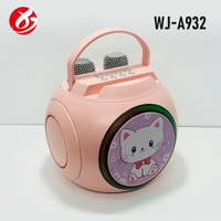 Speaker Karaoke Bluetooth HIFI Portabel Grosir dengan 2 Mikrofon Nirkabel Lampu LED RGB untuk Acara Keluarga