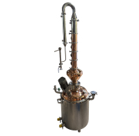 Alambic de reflux à double enveloppe en cuivre rouge et acier inoxydable de 50-200 L pour la production de whisky, brandy et vodka