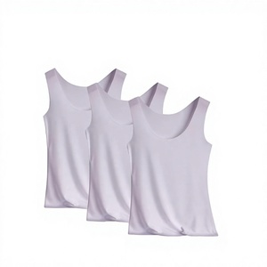 Ladies Summer Wear Breathable Knitted Casual Ice <b>Silk</b> Seamless Slimming Solid Color Sleeveless Modal Scoop Neck <b>Camisole</b> Tank - Product Image 2
