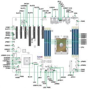 Nouvelle carte mère de serveur ATX X12SPL-F / X12SPL-LN4F MBD-X12SPL-F-O, simple socket LGA-4189 C621A, 8× DDR4-3200 - Product Image 4