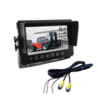 Botón táctil de 7 pulgadas impermeable AHD 1080P 720P Monitor soporte multilingüe con entradas de vídeo de 2 vías para barcos cosechadora carretilla elevadora