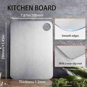 Tabla de Cortar Rectangular Portátil de Titanio Puro Gris, Ecológica, de 2mm de Grosor, Doble Cara, para Exteriores, en Tendencia - Product Image 2