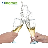 Ensemble de 5 flûtes à champagne en plastique avec bouteille de rangement, gobelet portable et réutilisable, adapté aux pique-niques, aux fêtes et au camping