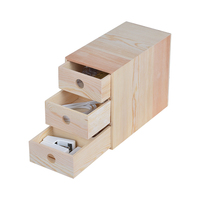 Organisateur de bureau en bois Tenice avec 3 tiroirs Tiroirs de rangement de bureau Mini coffre en bois et petites armoires pour fournitures de bureau
