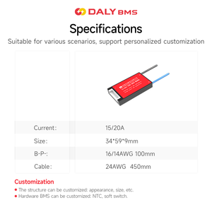 Daly <span class=keywords><strong>PCB</strong></span> nhà sản xuất OEM năng lượng mặt trời ánh sáng E xe đạp 3.7V Pin <span class=keywords><strong>lithium</strong></span> <span class=keywords><strong>ion</strong></span> 10S 36V 15A 20A 30A BMS cho điện hai bánh xe tay ga - Product Image 4