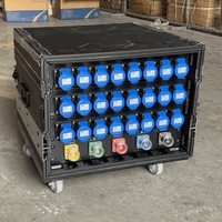 Boîte de distribution portable 24 voies CEE pour spectacles sur scène, IP44, 220V, 16A, avec voyant lumineux, triphasée, 5 fils