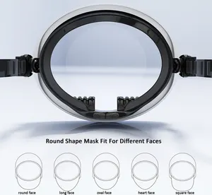 ダイビング用ブラックブルーピンクカラー少量マスクベストチョイススピアフィッシングフリーダイビングラウンドシェイプスイミングゴーグル、ノーズカバー付き