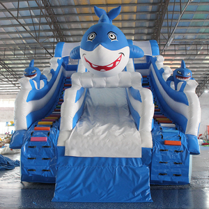 Tùy Chỉnh Trẻ Em Inflatable Trượt Nước Inflatable Cho Hồ Bơi Giá Rẻ Inflatable PVC Trượt Với Hình Dạng Con Cá Mập - Product Image 3