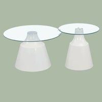 Ensemble de tables basses en verre trempé pour salon moderne et luxueux, table basse ronde personnalisée