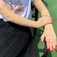 Mode longs demi-doigts dentelle gants femmes été crème solaire manches conduite et équitation protection UV crème solaire fuite doigt gants