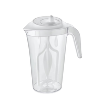 Bouteille d'eau en acrylique transparente de grande capacité (2200 ml/74 oz) au design moderne, écologique, avec couvercle mélangeur, pour usage professionnel et stockage de boissons froides
