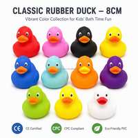 Ungiftige BPA-freie Gummi-Enten Badespielzeuge, sichere quietschende schwimmende gelbe, blaue, weiße, rote Enten für Babys und Kleinkinder, Badespaß