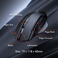 INPHIC A1 Mouse Isi Ulang Daya 2.4G Tri-mode Optik Nirkabel Senyap 1600 DPI untuk Mac Laptop PC Tablet Ponsel
