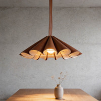 Luminaire suspendu moderne en cuir en forme de fleur, lampe suspendue design, éclairage de plafond, éclairage intérieur