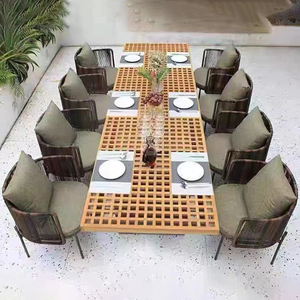 Bàn Bbq Đá Cẩm Thạch Trắng 6 Chỗ Ngồi Kiểu Bắc Âu Bộ Bàn Ăn Trong Vườn Bộ Bàn Ăn Ngoài Trời Bằng Mây Hiện Đại - Product Image 6