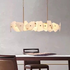 Illuminazione da <span class=keywords><strong>Cucina</strong></span> Moderna e Lussuosa <span class=keywords><strong>per</strong></span> Casa Lampada <span class=keywords><strong>a</strong></span> <span class=keywords><strong>Sospensione</strong></span> Rettangolare in Marmo Naturale <span class=keywords><strong>LED</strong></span> Lampadario in Alabastro - Product Image 4