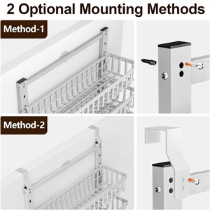 Organizador de especias de 9 niveles 2 en 1 para montar en la pared y colgar, con cesta profunda ajustable, resistente, para almacenamiento de condimentos sobre la puerta de la <span class=keywords><strong>despensa</strong></span>. - Product Image 5