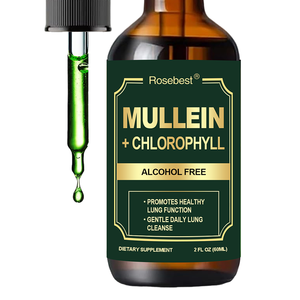 Suplemen Pembersih dan Detoksifikasi Paru-Paru dengan Label Pribadi OEM, Terbuat dari Mullein dan Klorofil Cair Alami untuk Kesehatan Paru-Paru - Product Image 1