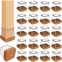 Protège-pieds de chaise en plastique réutilisables (24 pièces) et protections de sol durables antidérapantes pour sols en bois dur