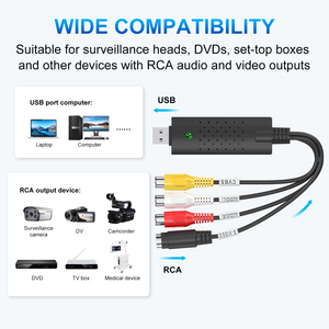 Carte de capture vidéo USB2.0 RCA, audio et vidéo USB pour <span class=keywords><strong>VHS</strong></span>, DVD, caméscope, compatible avec le système Windows - Product Image 5
