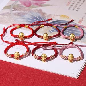 2025 nouvel an corde rouge bonne chance mignon mat or serpent <span class=keywords><strong>Bracelet</strong></span> pour femmes filles - Product Image 5