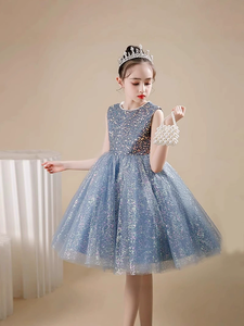 Abito Formale per Bambine, Vestito <span class=keywords><strong>da</strong></span> Principessa con Paillettes e Tulle Vaporoso, Abito per Esibizioni di Pianoforte, Vestito <span class=keywords><strong>da</strong></span> Piccola Presentatrice per Sfilate - Product Image 3