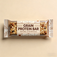Bolsa de Plástico de Grado Alimenticio para Empaquetar Individuales Barritas de Proteína, Granos, Chocolate y Otros Snacks, con Diseño Personalizado