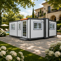 Maison conteneur extensible avec auvent supérieur rétractable, design modulaire pliable, villa de luxe, cour, maison multifonctionnelle