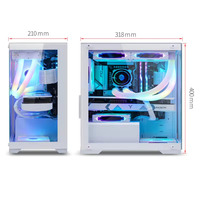 Nouveau design de mode Gaming Computer Hardware Middle Tower Pc Case Panel Water Cooler ATX Case