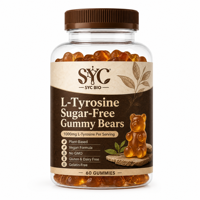 Complément alimentaire pour adultes à base de L-Tyrosine 1000 mg, sans sucre, végétalien, en gommes, pour la concentration cognitive et le soutien quotidien du bien-être, directement de l'usine