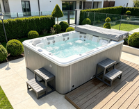Spa extérieur de luxe pour 9 personnes, 3 mètres, avec commandes Balboa, désinfectant à l'ozone et 125 jets – Fournisseur pour jardin