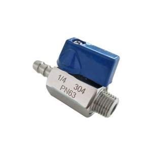 Valvola a sfera manuale <span class=keywords><strong>mini</strong></span> in acciaio inox 304 da 1/4'' - Connettore rapido NPT maschio per tubo, design sanitario, 1000 PSI - Product Image 4