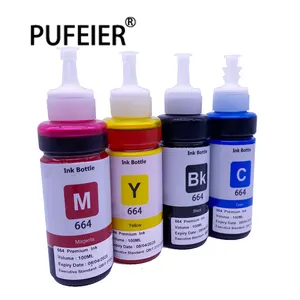 100Ml T664 664 Refill Dye Inkt Voor Epson L550 L555 L310 L365 L565 L395 L380 L375 L455 L655 L605 l486 L386 L382 L1455 Printer Inkt