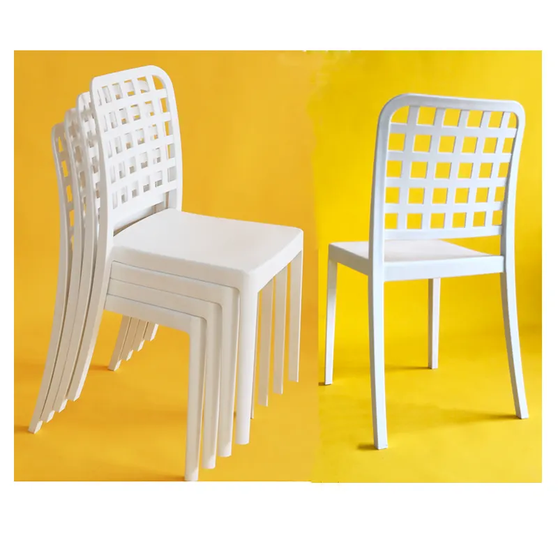 Freizeit Sillas Kunststoff PP Stapelbare moderne Outdoor Dining Restaurant Stühle