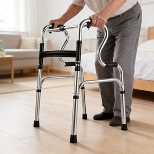 Déambulateur Yonghe Walker en alliage d'aluminium à double courbure réglable et antidérapant pour personnes âgées, utilisation en intérieur - Product Image 3