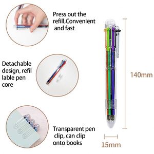 Bolígrafo Multicolor 6 en 1 K37, Punta de Bola de Plástico de 1.0 mm, Cuerpo Transparente, Retráctil, con Logotipo Promocional, Bolígrafo Deportivo - Product Image 4