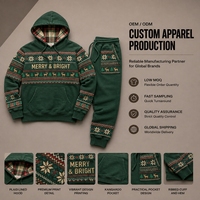 Ensemble sweat-shirt et jogging pour homme, Noël, vintage, motif Fair Isle, cerf, flocon de neige, 2 pièces, tenue de sport, marque personnalisée