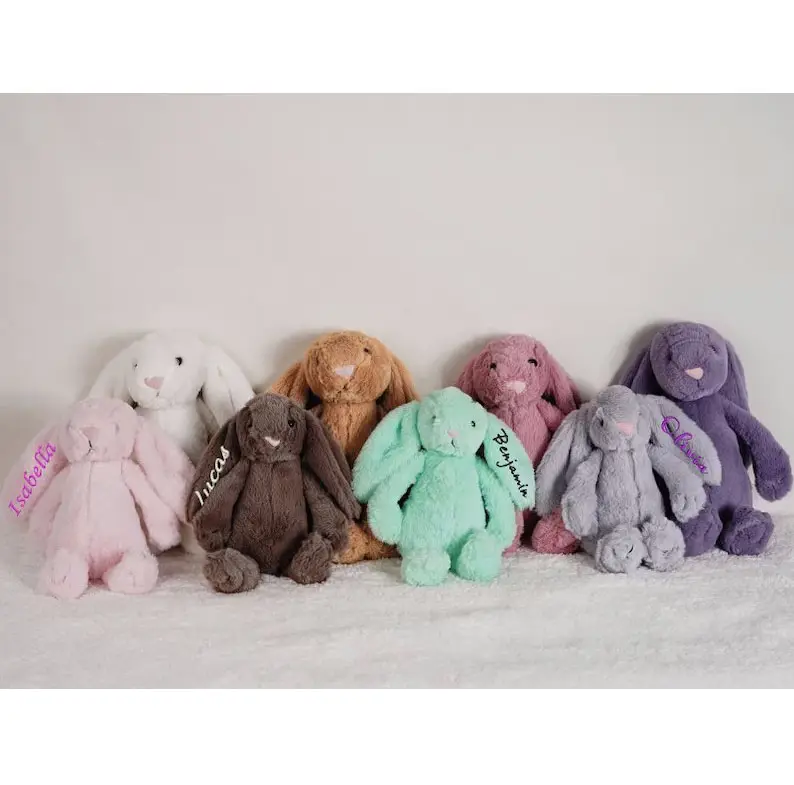 Personalized Easter Bunny Monogrammed Plush Stuffed Bunnies First Easter Bunny Plush Toys