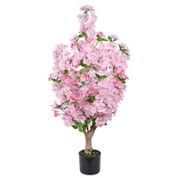 Arbre artificiel en fleurs de cerisier en gros, fausse plante en pot de Sakura rose, arbre à fleurs en soie pour la décoration du salon, du jardin et de la terrasse, OEM