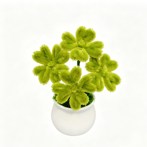 Plante en pot trèfle à quatre feuilles torsadée faite à la main, symbole d'amour éternel, décoration intérieure et cadeau pour occasions spéciales - Product Image 6