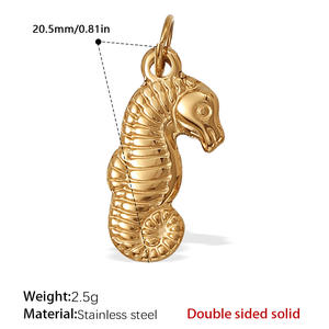 Pendentif Bohème Fleur Rose Femme, Breloque Lune Croissante, Acier Inoxydable Or 18 carats, Breloques Animaux Chien, Vierge Marie, Saint Michel, Tendance - Product Image 4