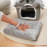 Cama Plegable Moderna para Mascotas, Cueva Cálida de Felpa Suave para Gatos, Perros y Conejos, con Cojín Extraíble, 3 Tamaños, Acogedora para Todas las Estaciones