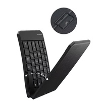 Clavier sans fil pliable noir compact portable BT pour tablette, utilisation multi-appareils, maison, bureau