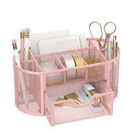 Organisateur de bureau en maille, accessoires de bureau et organiseurs de poste de travail avec tiroirs, porte-crayons pour bureau avec 9 compartiments
