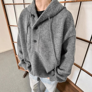 Nouveau Pull à Capuche Ample pour Homme 2024, Collection Automne, Motif Camouflage, Anti-boulochage, Manches Évasées, Style TWINSET - Product Image 1