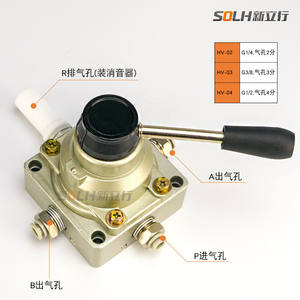 Válvula Manual Accionada por Solenoide HV-02 HV-03 HV-04, Interruptor Neumático Direccional de Cuatro Vías y Tres Posiciones, Válvula Manual - Product Image 4