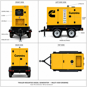 Groupe électrogène diesel professionnel insonorisé super silencieux avec moteur Cummins Weichai Yuchai Perkins de 300-2000 kW, homologué OEM - Product Image 4