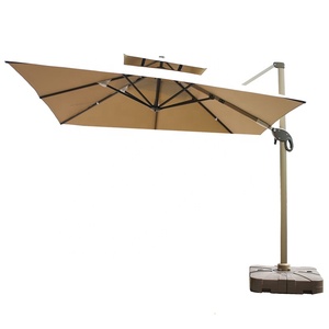 Parasol Roma en aluminium pour extérieur, 3*3M, double couche, pare-soleil suspendu, imperméable, design moderne, mobilier d'extérieur - Product Image 2
